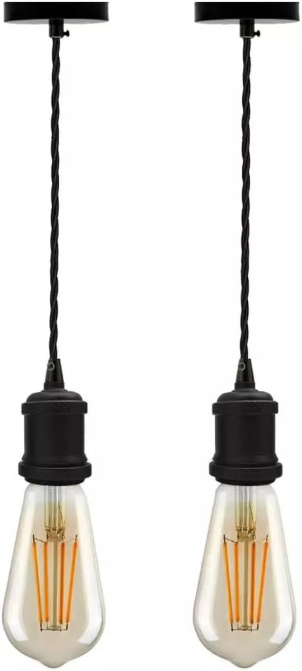2 Pack Vintage E27 Pendant Light 2m Cable ~ 4062
