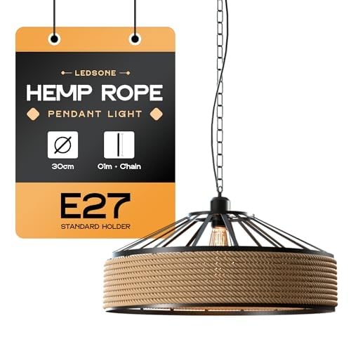 retro jute rope hanging lamp l