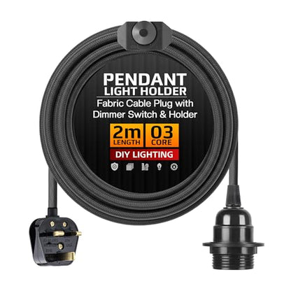 Plug in Pendant Light E27 2m Dimmer Switch Cable~4142
