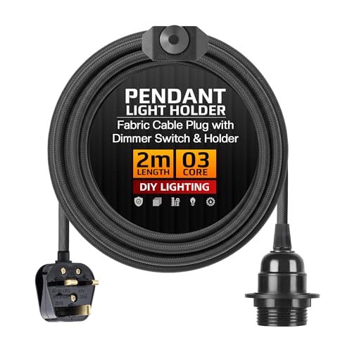 Plug in Pendant Light E27 2m Dimmer Switch Cable~4142