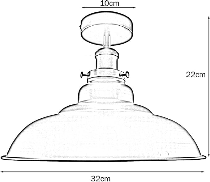 Flush Mount Ceiling Light Metal 32cm Light Shade~4125