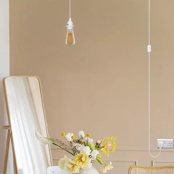 Plug in Pendant Light 2m/4.5m Cable E27 Lamp Holder~4119