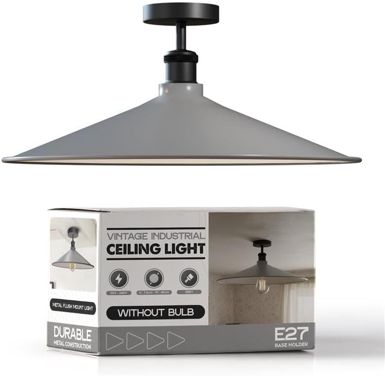Vintage E27 Semi Flush Mount Metal Ceiling Lights~4069