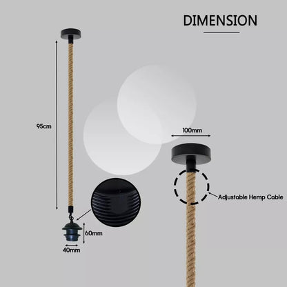 Hemp Ceiling Pendant Light Fitting E27 Lamp~4109