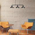 Modern Retro Black 3Way Pipe Ceiling Pendant Light-Application image