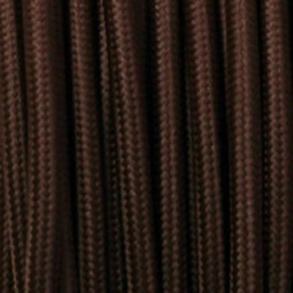  Dark Brown Fabric 2 Core Round Italian Braided