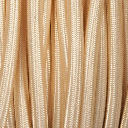  Gold Fabric 2 Core Round Italian Braided Cable 0.75mm