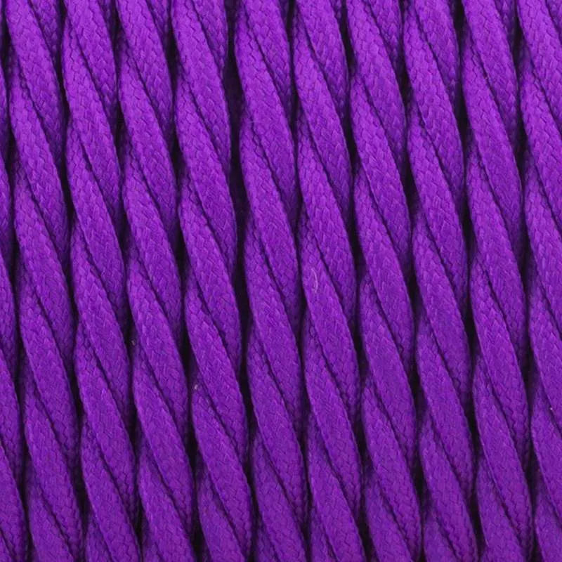 Vintage Purple Twisted Vintage fabric Cable Flex 0.75mm 3 Core~1041