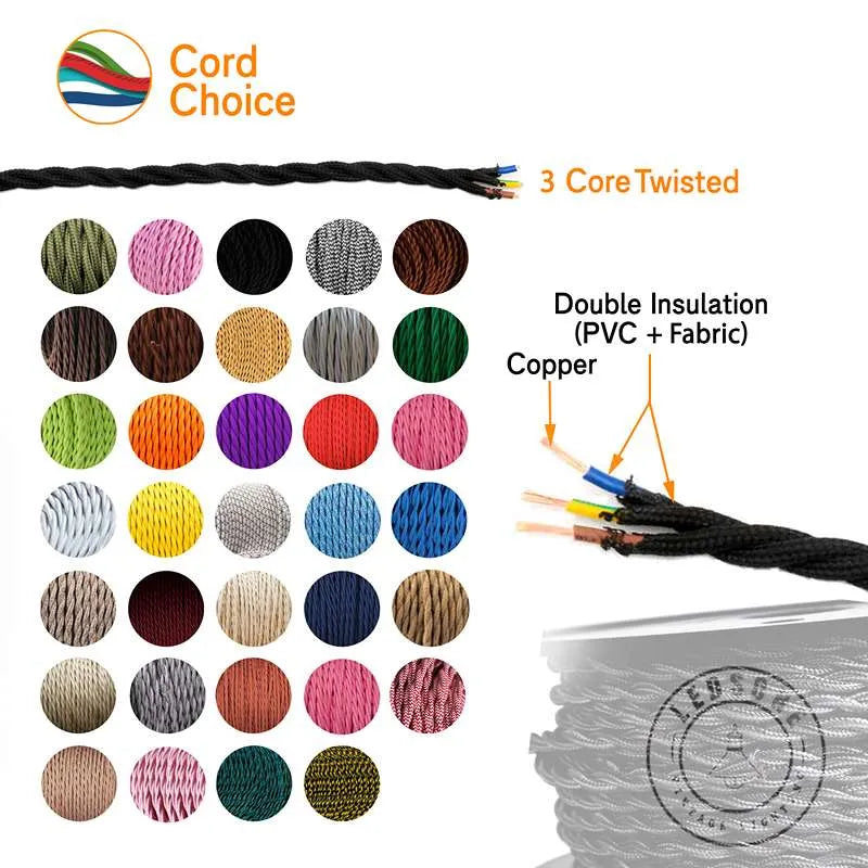 3 core braided cable