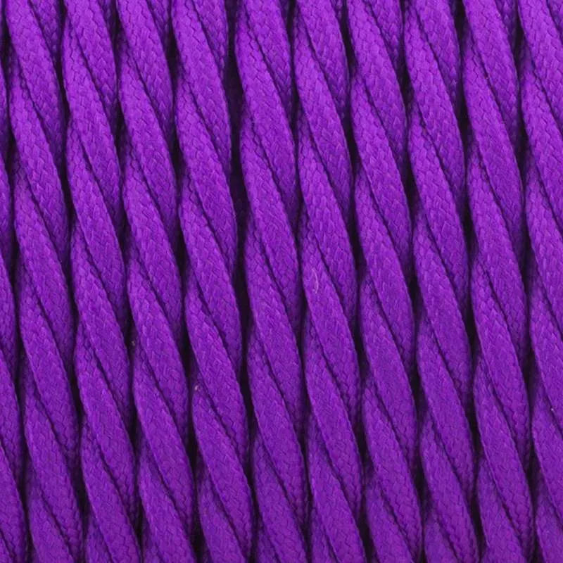 Purple Twisted Vintage fabric Cable Flex0.75mm 2 Core