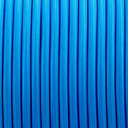 Vintage Blue Fabric 3 Core Round Italian Braided Cable 0.75mm