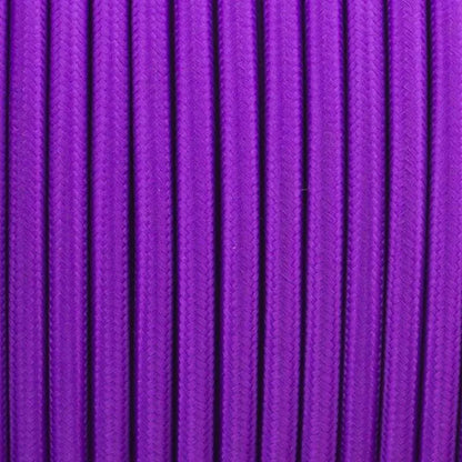 Purple Vintage Fabric Round 3 core Italian Braided Cable