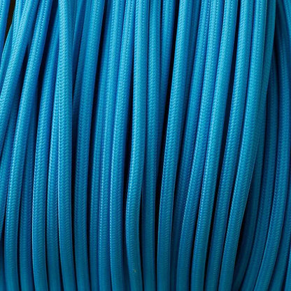 Light Blue Vintage Fabric Round 3 core Italian Braided Cable