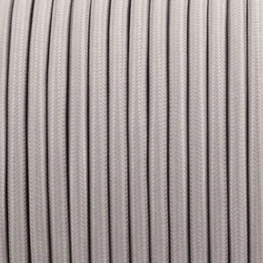 Grey Vintage Fabric Round 3 core Italian Braided Cable