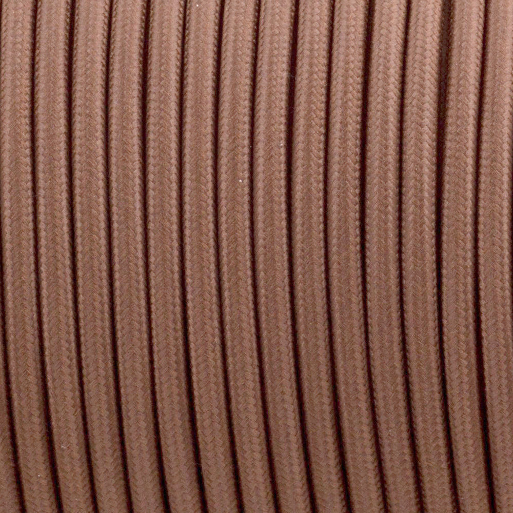 Vintage Light Brown Fabric 3 Core Round Italian Braided Cable 0.75mm~1114