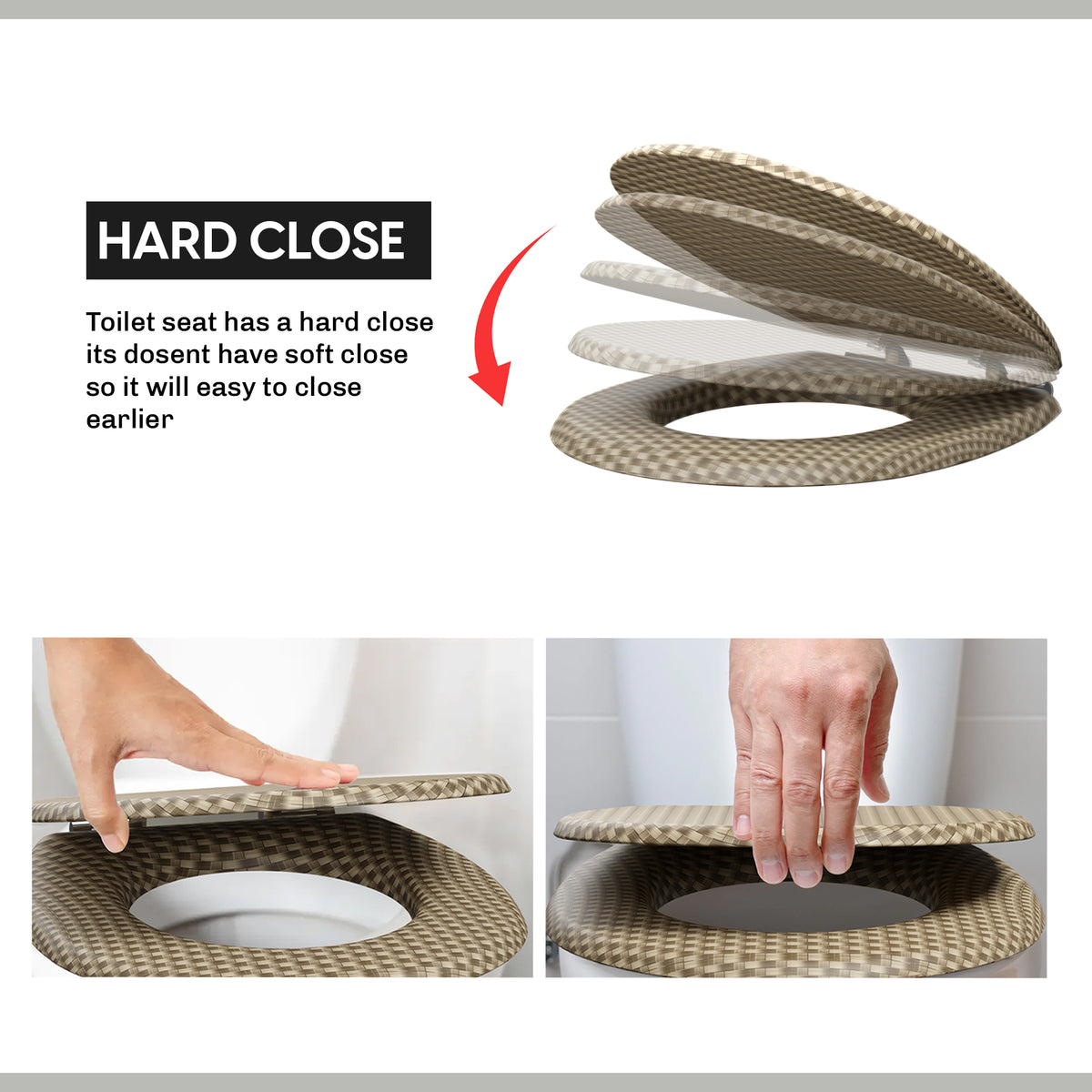 acrylic resin elongated toilet seat