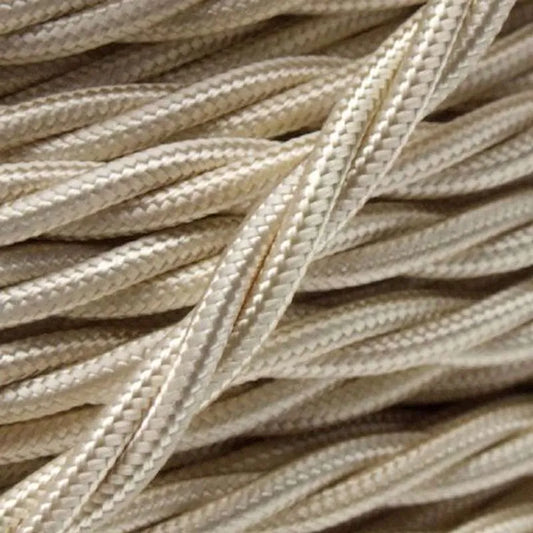 Vintage 3 core Twisted Italian Braided Cable, Electrical Fabric Cable 