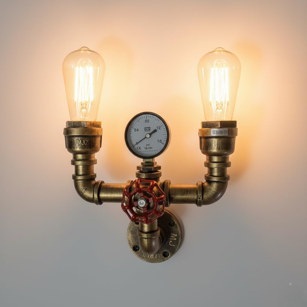 Steampunk vintage pipe light