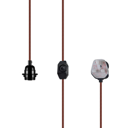 Industrial hanging 4m Plug in Pendant Light Fit~4065