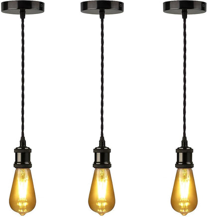Vintage E27 Pendant Light 2m Cable 3 Pack~4087