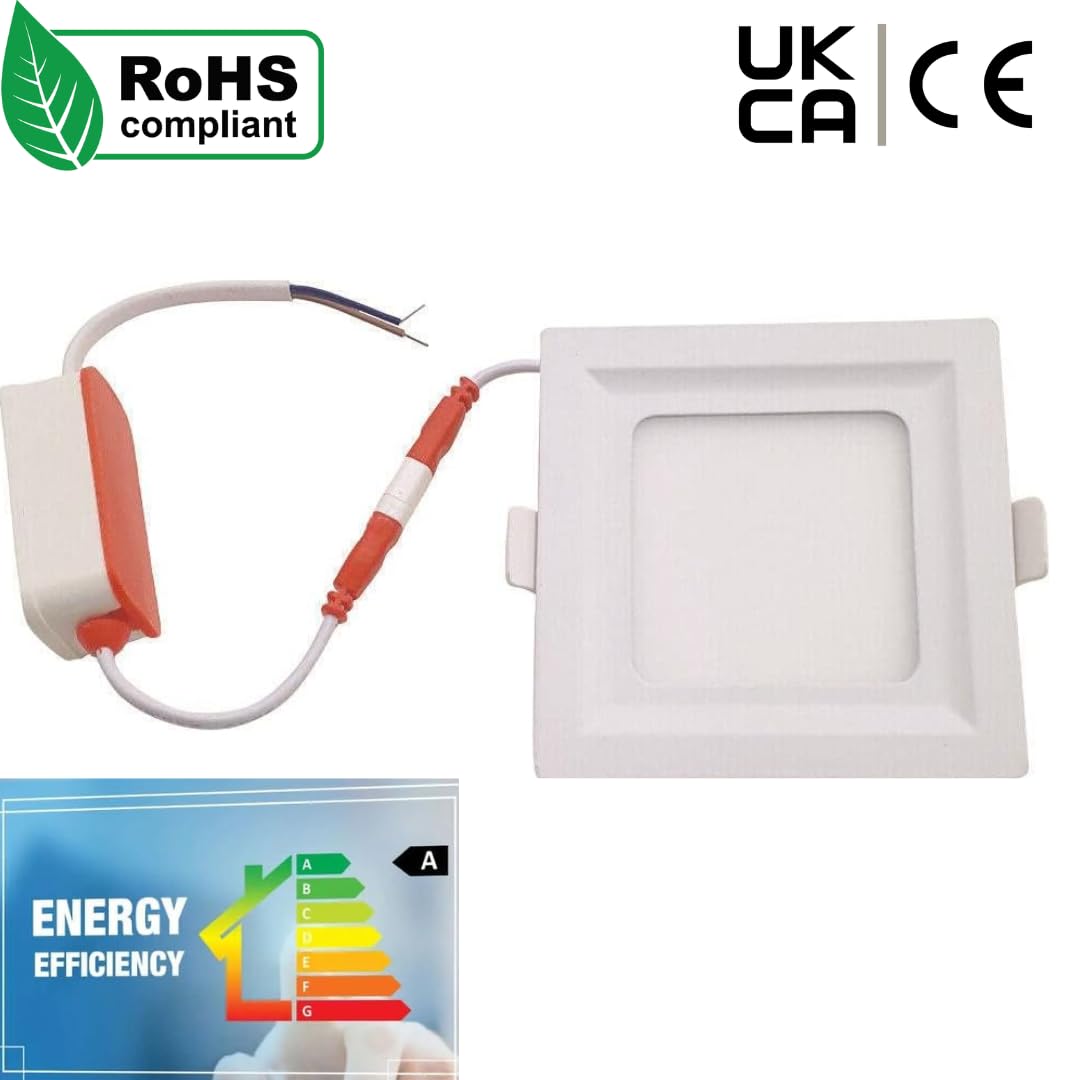 Vintage 5W Square LED Ceiling Light, 6000K, Waterproof, 550lm~4216