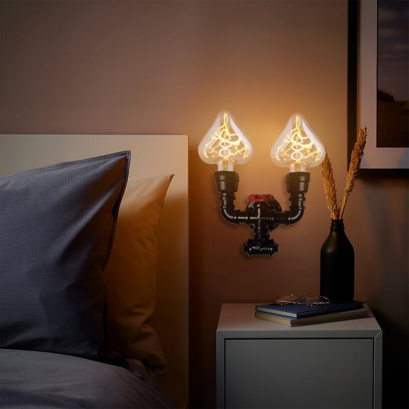 Farmhouse pipe wall lamp décor