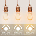 Rose Gold Vintage Metal Ceiling Light Fitting Rose Gold Round Braided Flex 2m E27 Lamp Holder Suspended Pendant Light~3442 - Vintagelite