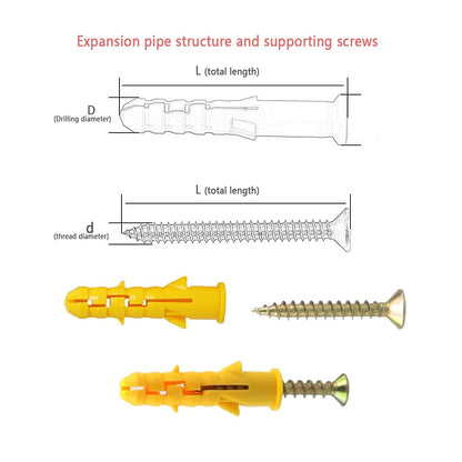 yellow wall plugs and screws s