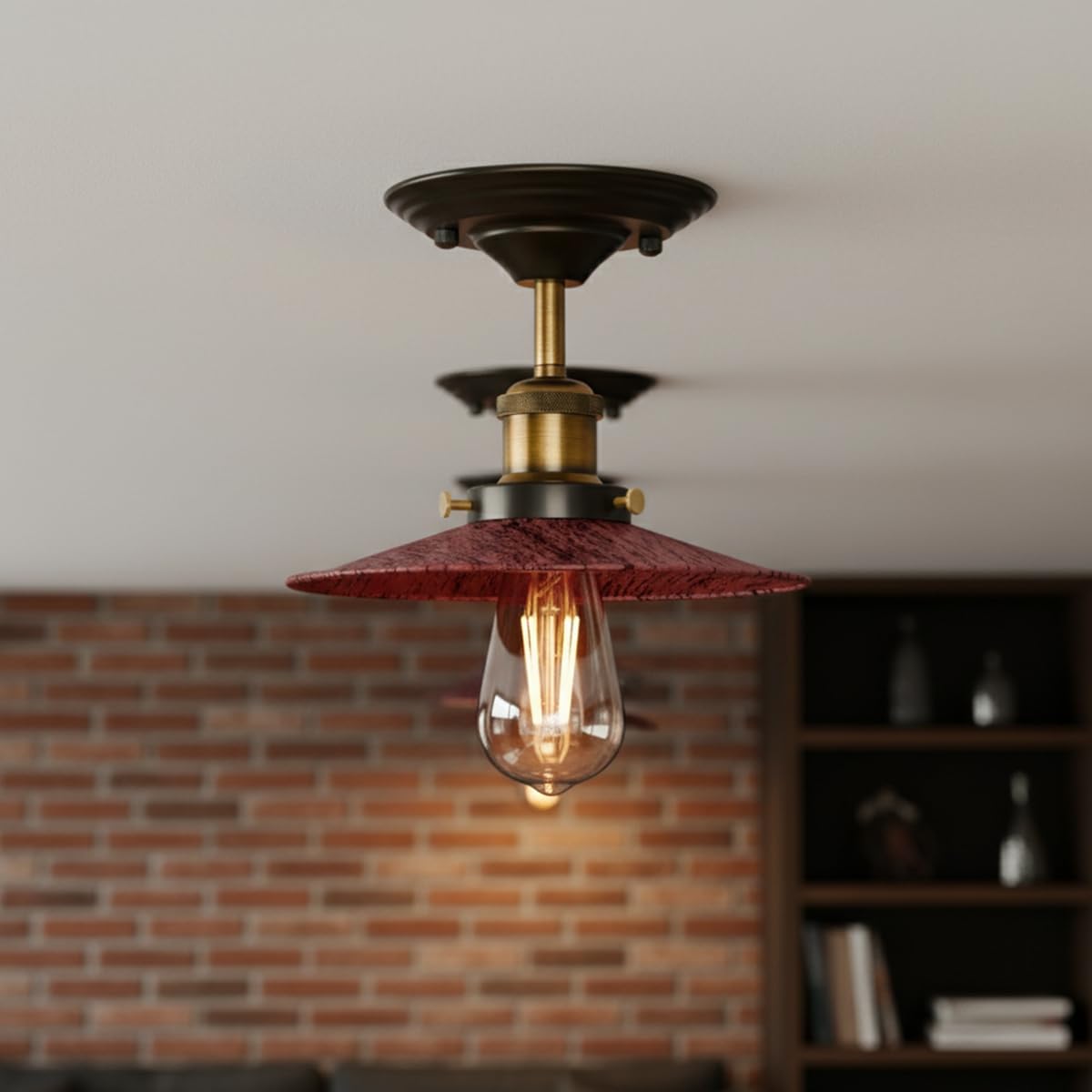 Industrial Semi Flush Mount LED Ceiling Light~4047
