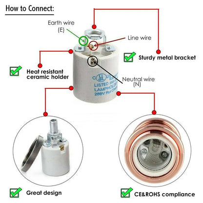 Metal Bulb Socket Lamp Holder Lamp