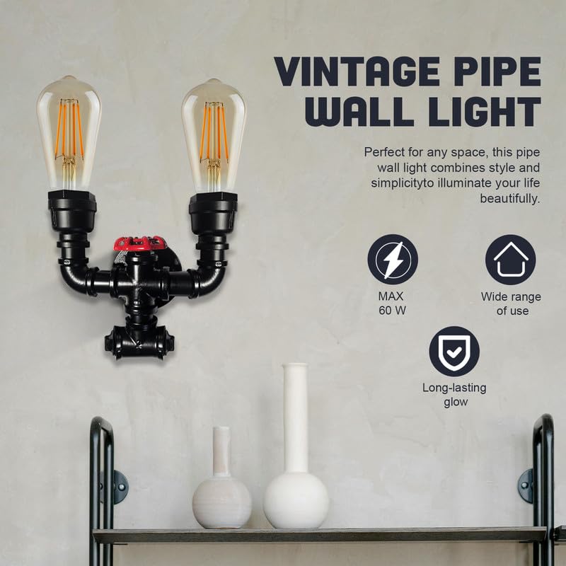 Farmhouse pipe wall lamp décor