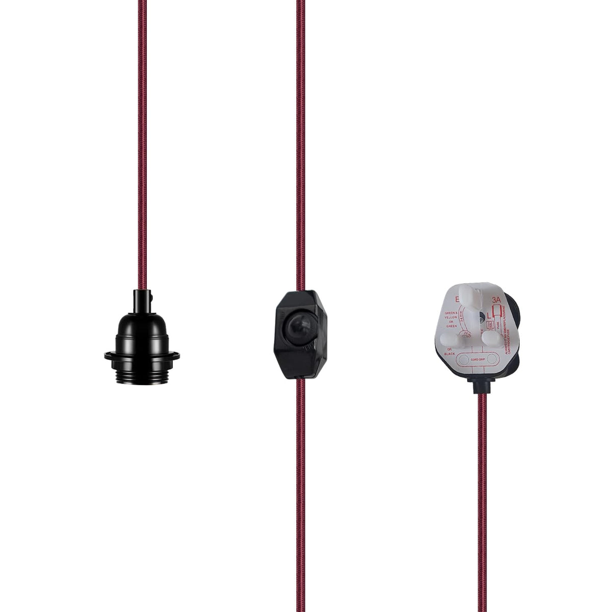 Industrial hanging 4m Plug in Pendant Light Fit~4065