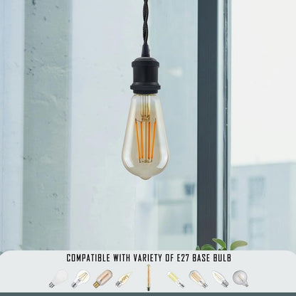 2 Pack E27 Pendant Light 1m Twisted Cable~4139
