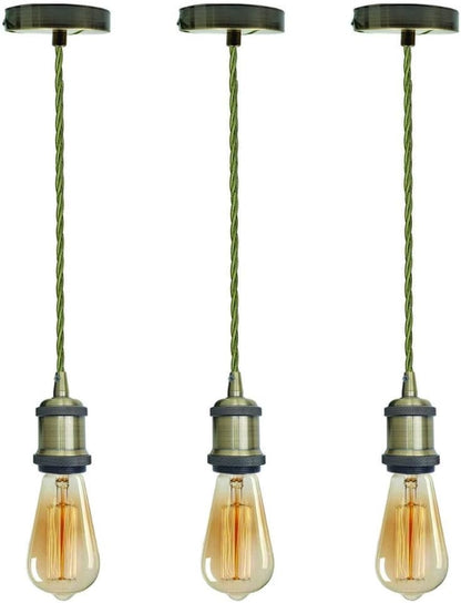 Vintage E27 Pendant Light 2m Cable 3 Pack~4087