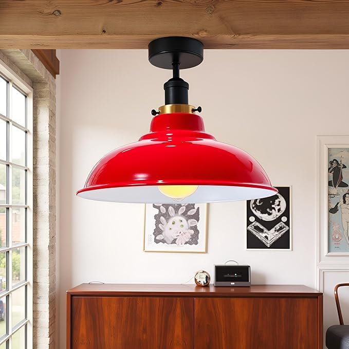 Flush Mount Ceiling Light Metal 32cm Light Shade~4125