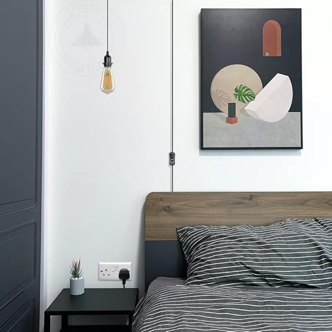 Plug in Pendant Light 2m/4.5m Cable E27 Lamp Holder~4119