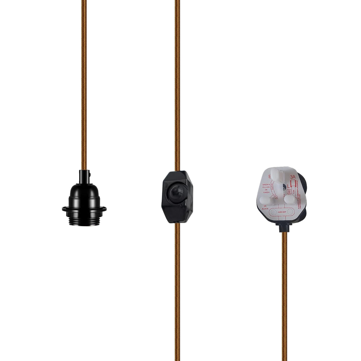 Industrial hanging 4m Plug in Pendant Light Fit~4065
