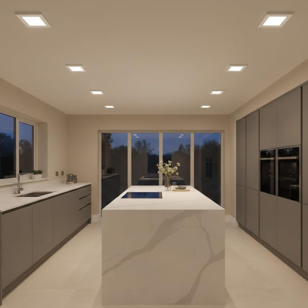 Vintage 5W Square LED Ceiling Light, 6000K, Waterproof, 550lm~4216