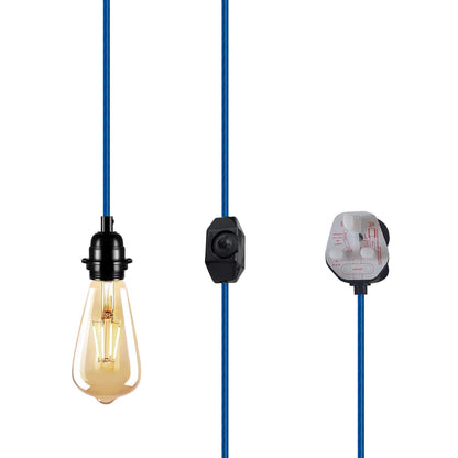 2m Plug in Pendant Light Fabric Cable  E27 Socket~4101