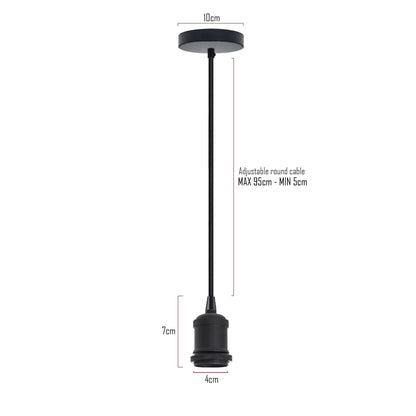 E27 Pendant Light 95cm Adjustable Cable ~ 4045
