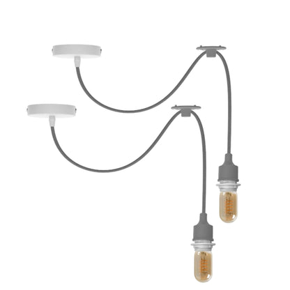 2 Pack 2m Spider Pendant Light E27 Adjustable~4100