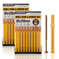 yellow wall plugs and screws s