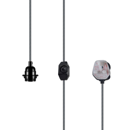 2m Plug in Pendant Light Fabric Cable  E27 Socket~4101