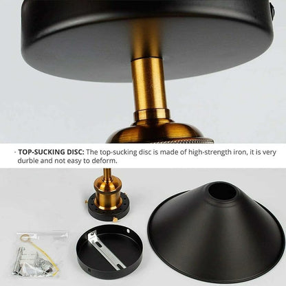 green brass cone ceiling light