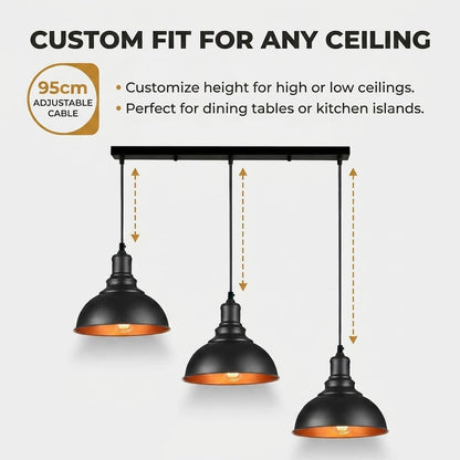 3 Way Pendant Light Triangle Metal Wire Cage~4059