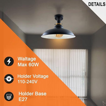 Flush Mount Ceiling Light Metal 32cm Light Shade~4125