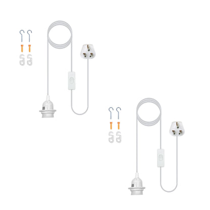Plug in Pendant Light 2m/4.5m Cable E27 Lamp Holder~4119