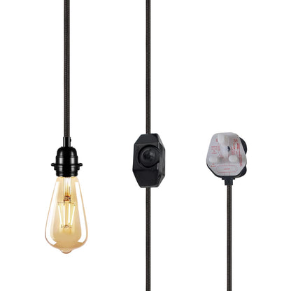 Industrial hanging 4m Plug in Pendant Light Fit~4065