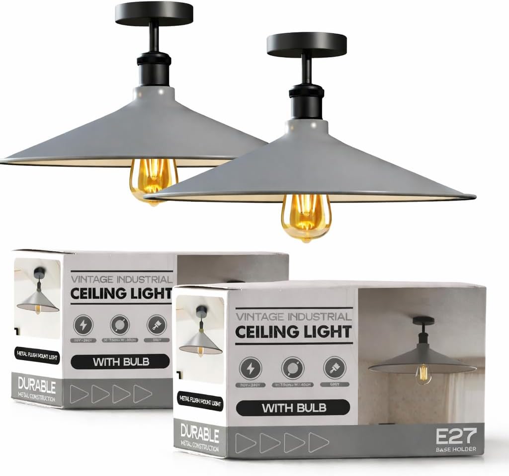 2 Pack Modern Flush Mount Ceiling Light Fixture~4091