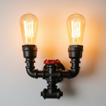 Farmhouse pipe wall lamp décor